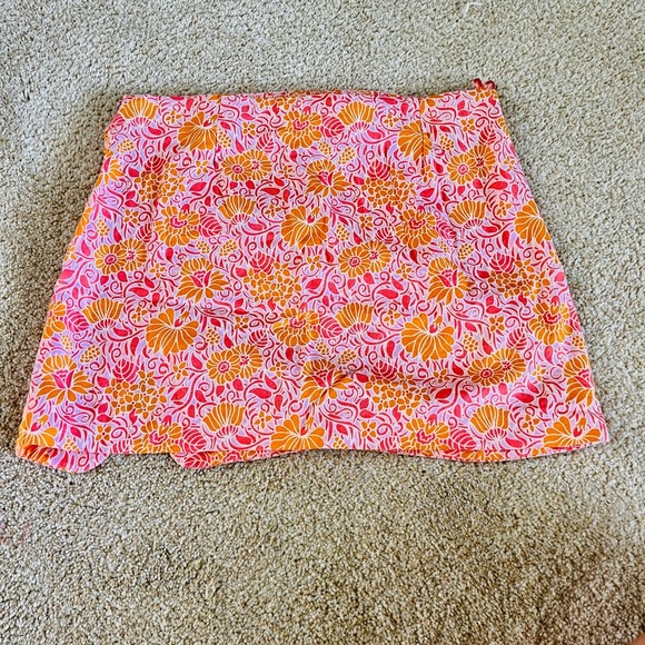 Zara Paisley Pink Linen Mini Scrunch Skirt - Picture 2 of 6